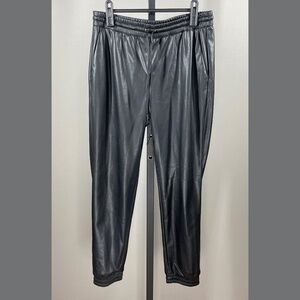 Banana Republic Pants Womens XS black faux leather jogger preppy gym moto casual